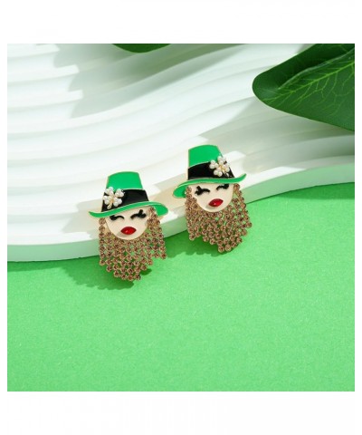 St.Patrick's Day Earrings For Women Green Shamrock Clover Gnome Beer Mug Drop Dangle Earrings Gift Green irish women $7.94 Ea...