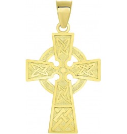 Solid 14k Yellow Gold Trinity Knot Celtic Cross Pendant Necklace 22 Inches $76.50 Necklaces