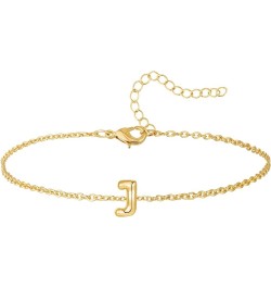 Gold Bubble Initial Chain Bracelets, 14K Gold Plated Balloon Letter Chain Bracelets Jewelry for Women Teen Girls J $7.40 Brac...