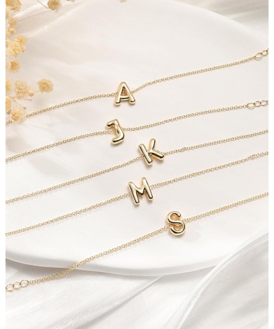 Gold Bubble Initial Chain Bracelets, 14K Gold Plated Balloon Letter Chain Bracelets Jewelry for Women Teen Girls J $7.40 Brac...