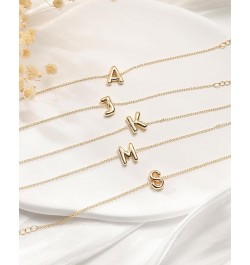 Gold Bubble Initial Chain Bracelets, 14K Gold Plated Balloon Letter Chain Bracelets Jewelry for Women Teen Girls J $7.40 Brac...