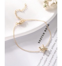 Gold Bubble Initial Chain Bracelets, 14K Gold Plated Balloon Letter Chain Bracelets Jewelry for Women Teen Girls J $7.40 Brac...