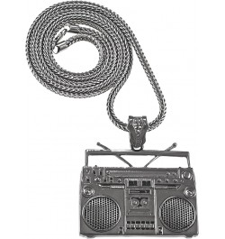 Boom Box Pendant Necklace GUN METAL COLOR WITH 36 INCH FRANCO CHAIN $18.06 Necklaces