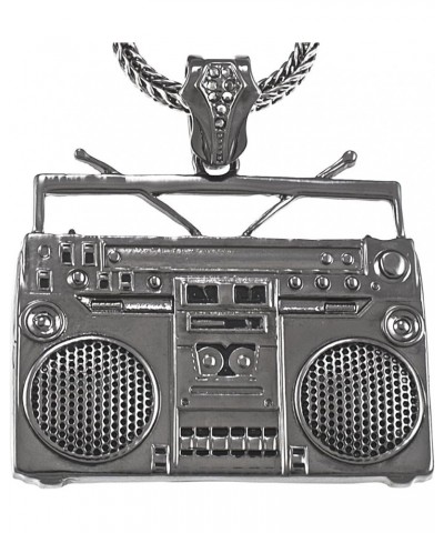 Boom Box Pendant Necklace GUN METAL COLOR WITH 36 INCH FRANCO CHAIN $18.06 Necklaces