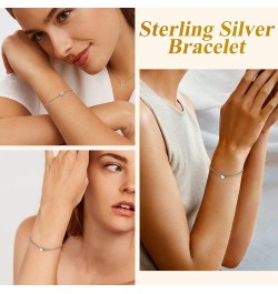 925 Sterling Silver Adjustable A-Z Letter Initial Heart Chain Charm Bracelet for Women Girls (with Gift Box) Z $10.32 Bracelets