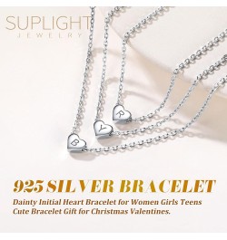 925 Sterling Silver Adjustable A-Z Letter Initial Heart Chain Charm Bracelet for Women Girls (with Gift Box) Z $10.32 Bracelets