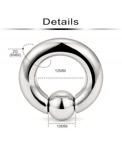 G23 Titanium PA Ring Captive Bead Rings Spring Action BCR Ball Rings 00G 0G 2G 4G 6G 8G 12G Pierced Body Jewelry for Women 2P...