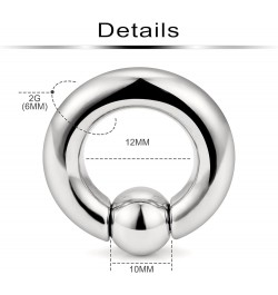 G23 Titanium PA Ring Captive Bead Rings Spring Action BCR Ball Rings 00G 0G 2G 4G 6G 8G 12G Pierced Body Jewelry for Women 2P...