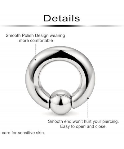 G23 Titanium PA Ring Captive Bead Rings Spring Action BCR Ball Rings 00G 0G 2G 4G 6G 8G 12G Pierced Body Jewelry for Women 2P...