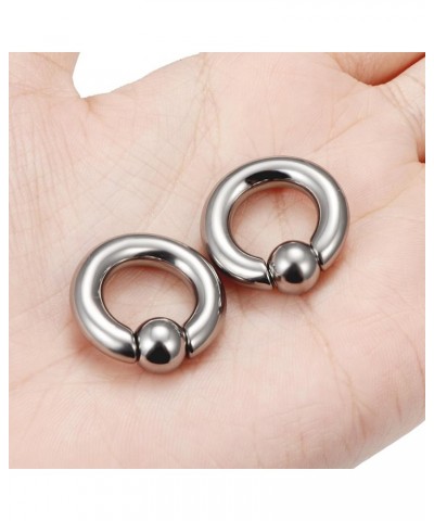 G23 Titanium PA Ring Captive Bead Rings Spring Action BCR Ball Rings 00G 0G 2G 4G 6G 8G 12G Pierced Body Jewelry for Women 2P...