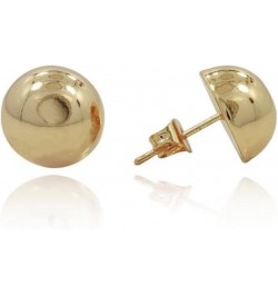 Half Ball Button Moon Stud Post Earring Yellow Plated 925 Sterling Silver 9mm $14.57 Earrings